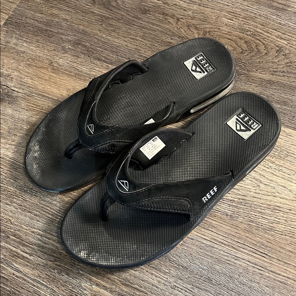 Reef Men’s Classic Black Sandals with Sole Bottle Opener Size 11